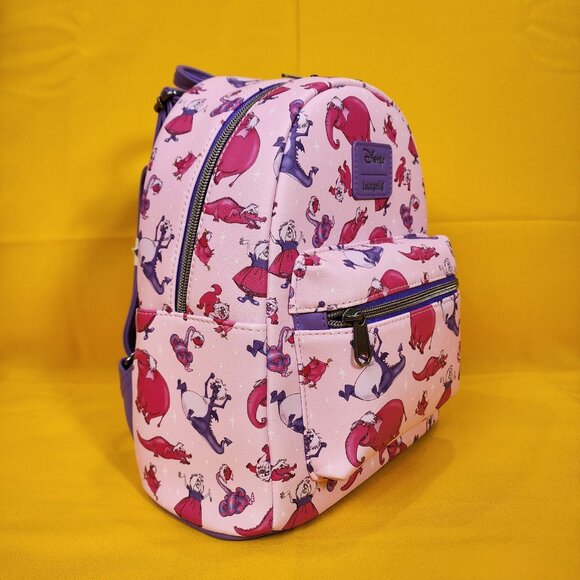 Loungefly Disney The Sword In The Stone Madam Mim AOP Pink Mini Backpack NEW main image 12